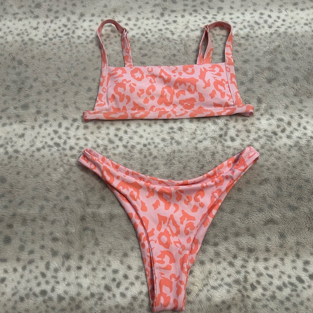 Leopard Print Pink Bikini Set